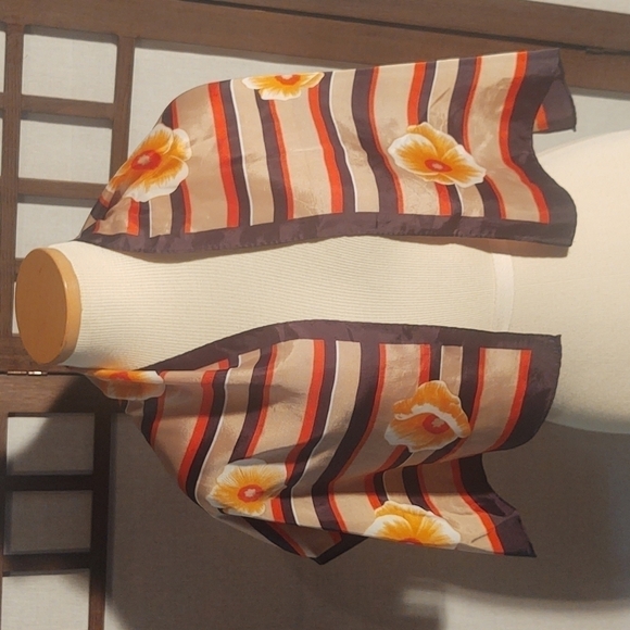 Striped Floral Scarf - Picture 3 of 4